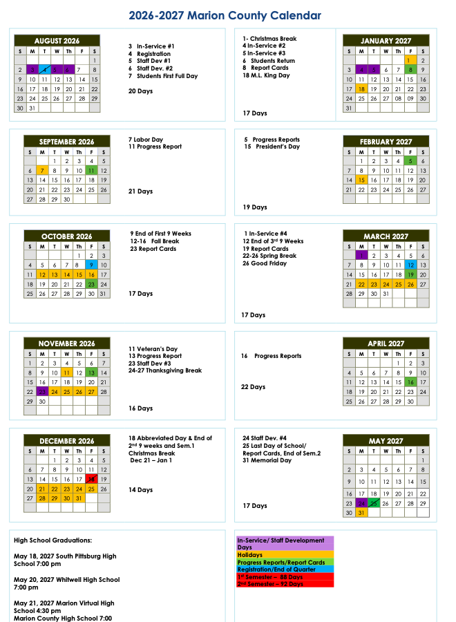 26-27 School Calendar