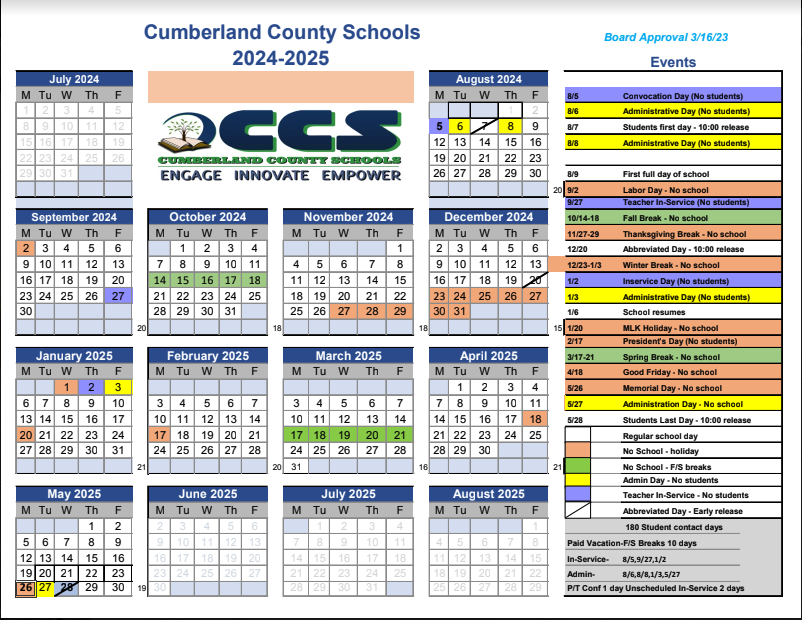 Cumberland County Nc School Calendar 2025 26 evvy marsha