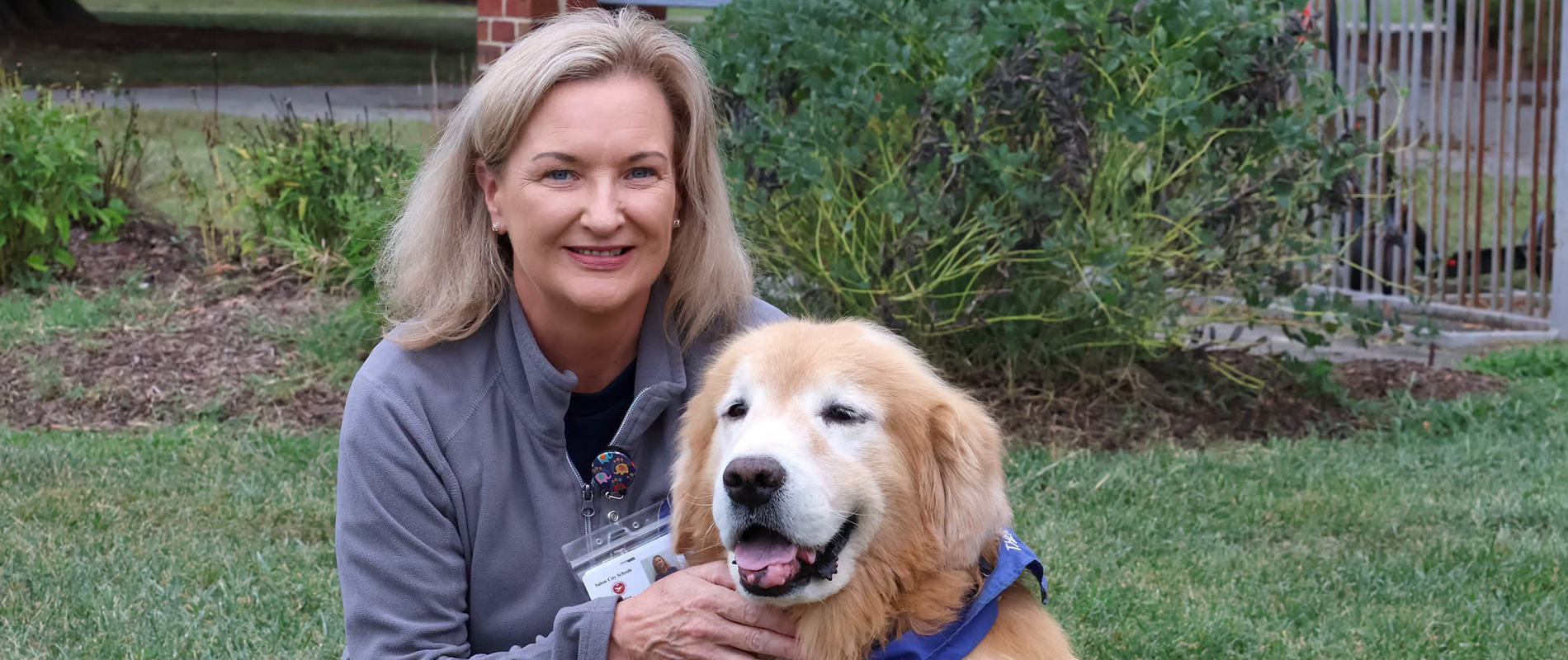 Counselor with Therapy Dog