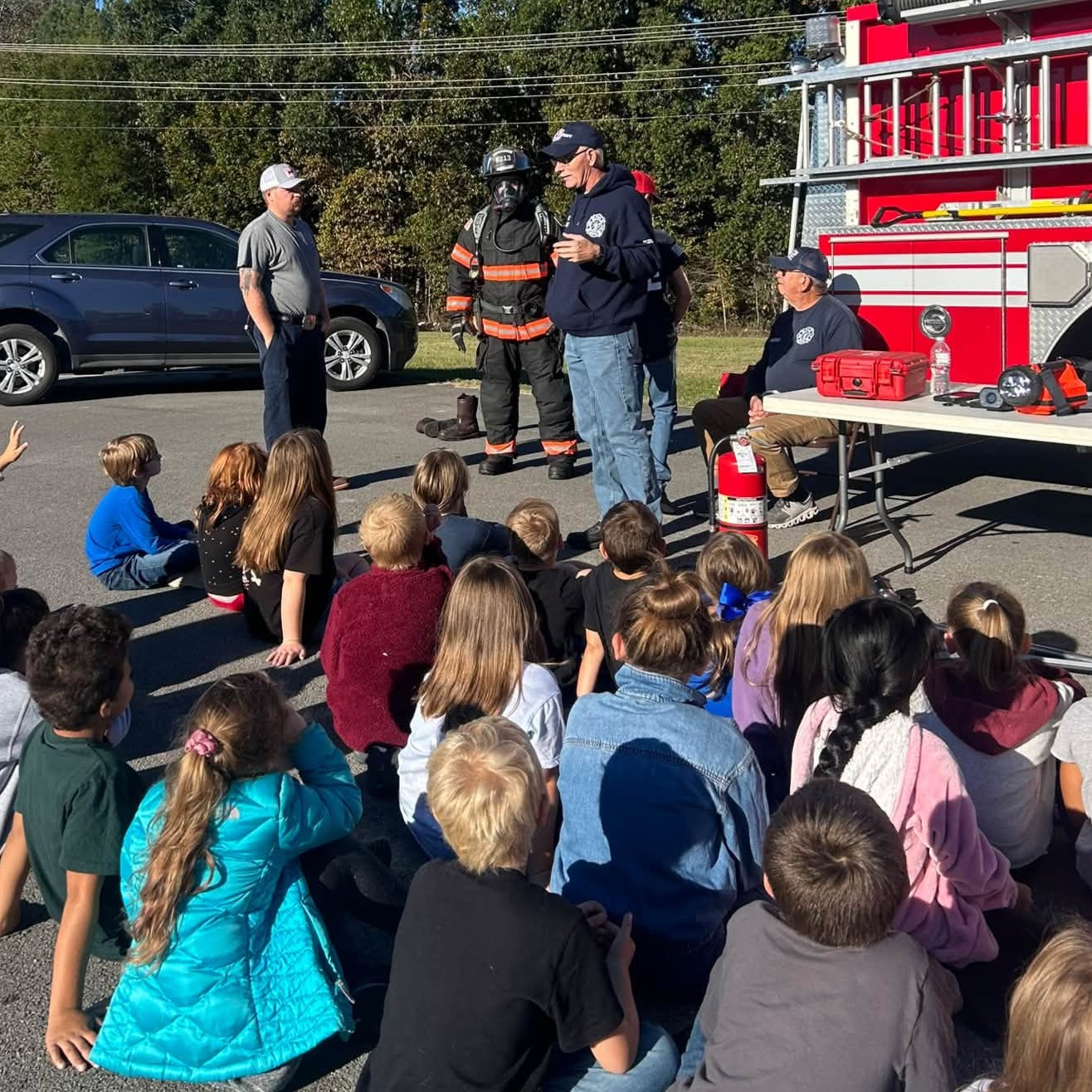 Fire Department visits with students