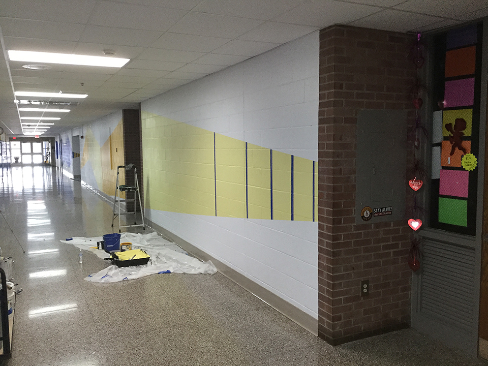 Look down the senior hallway as it is transformed