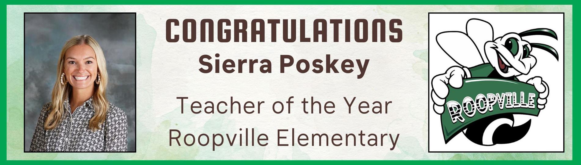 Sierra Poskey Teacher of the Year