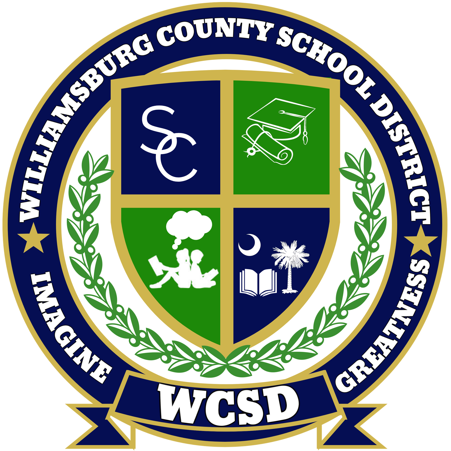 williamsburg county school district logo. WCSD Imagine greatness 