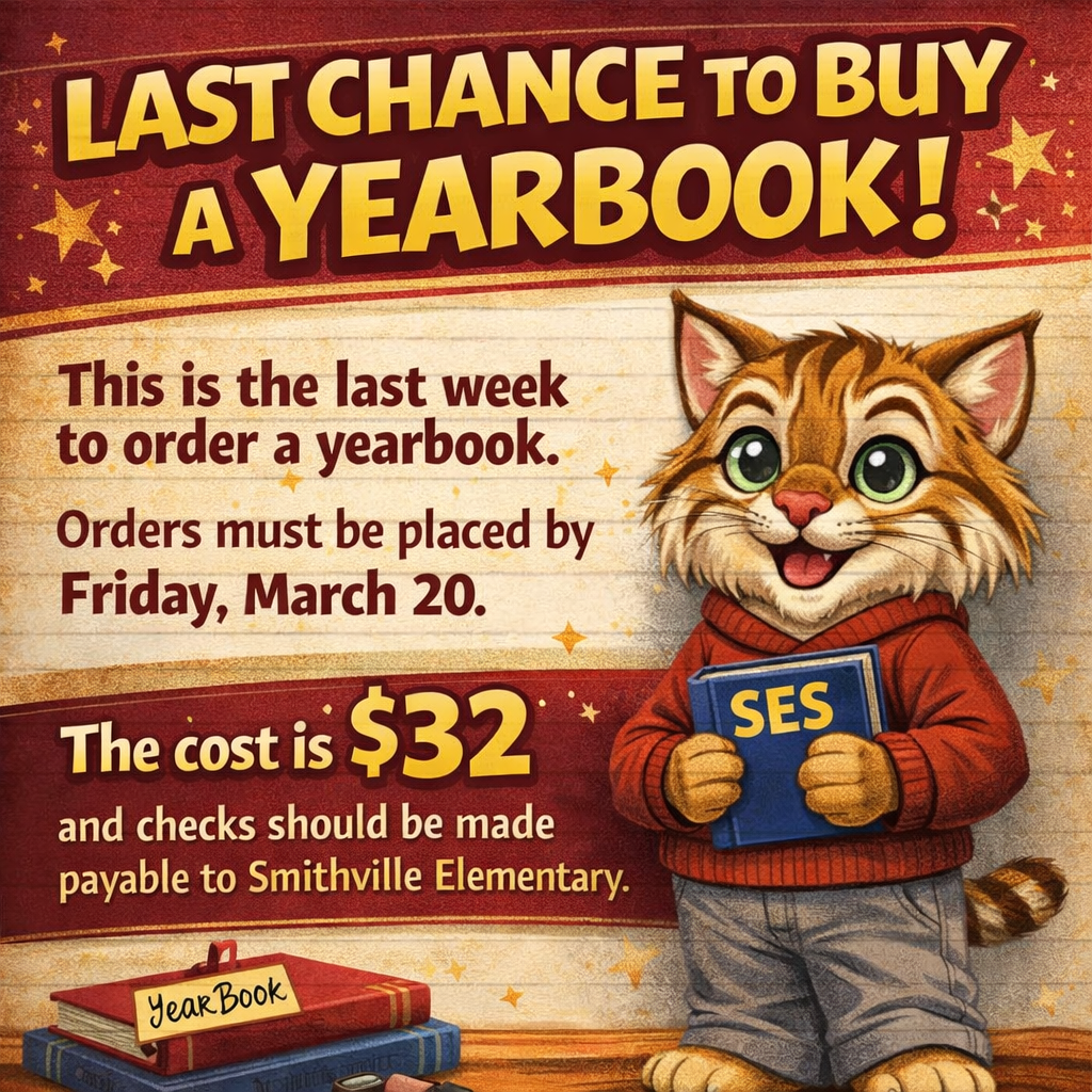 Yearbook Sale February 17-March 20. The price is $32.
