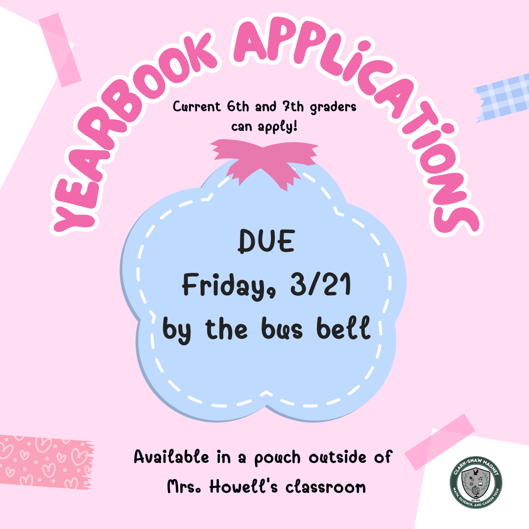 yearbook applications are available outside of Mrs. Howell's classroom