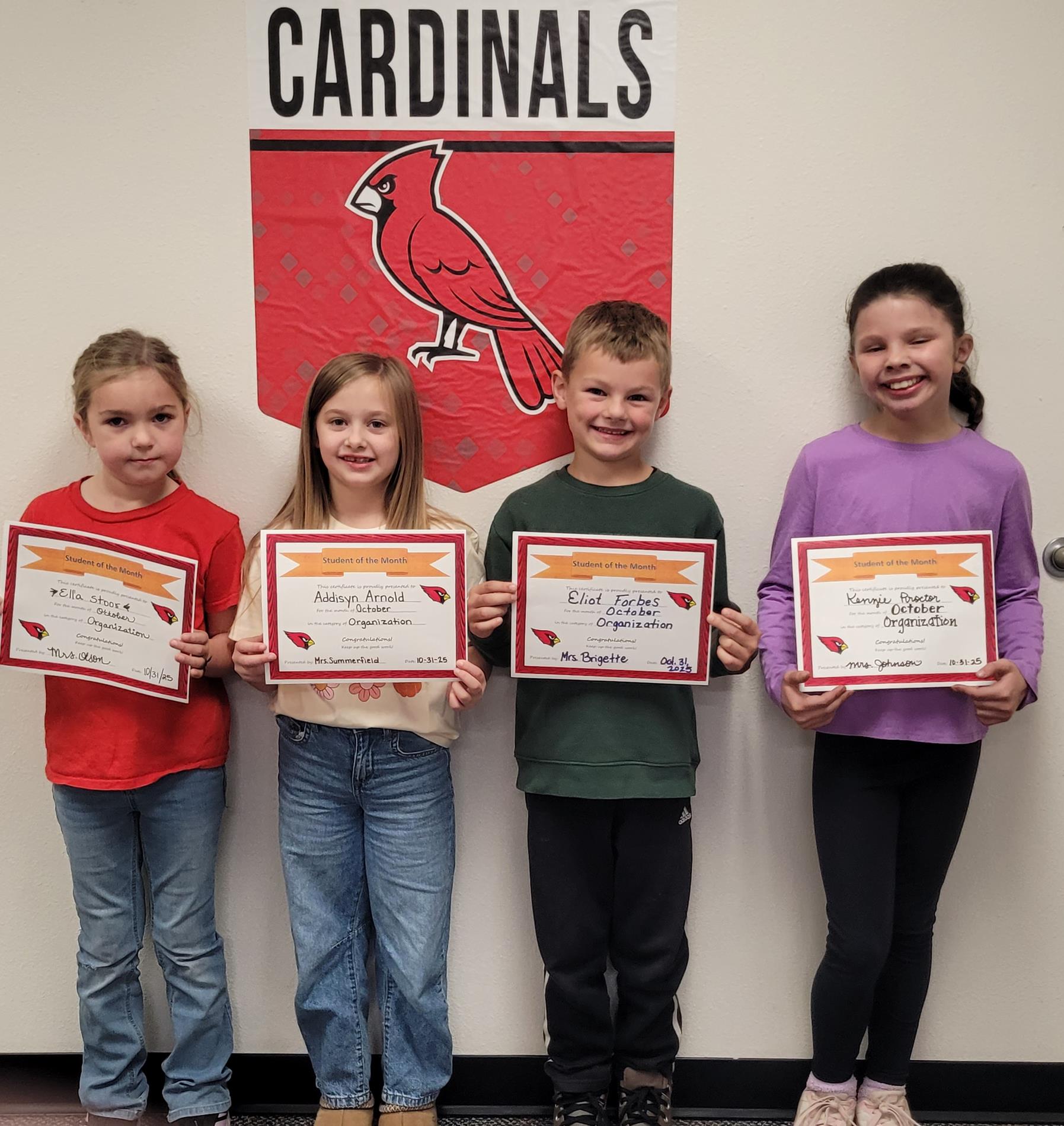 October Students of the Month