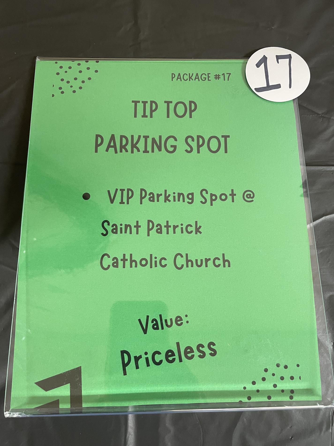 Auction Item #17: The Famous Valued Parking Spot