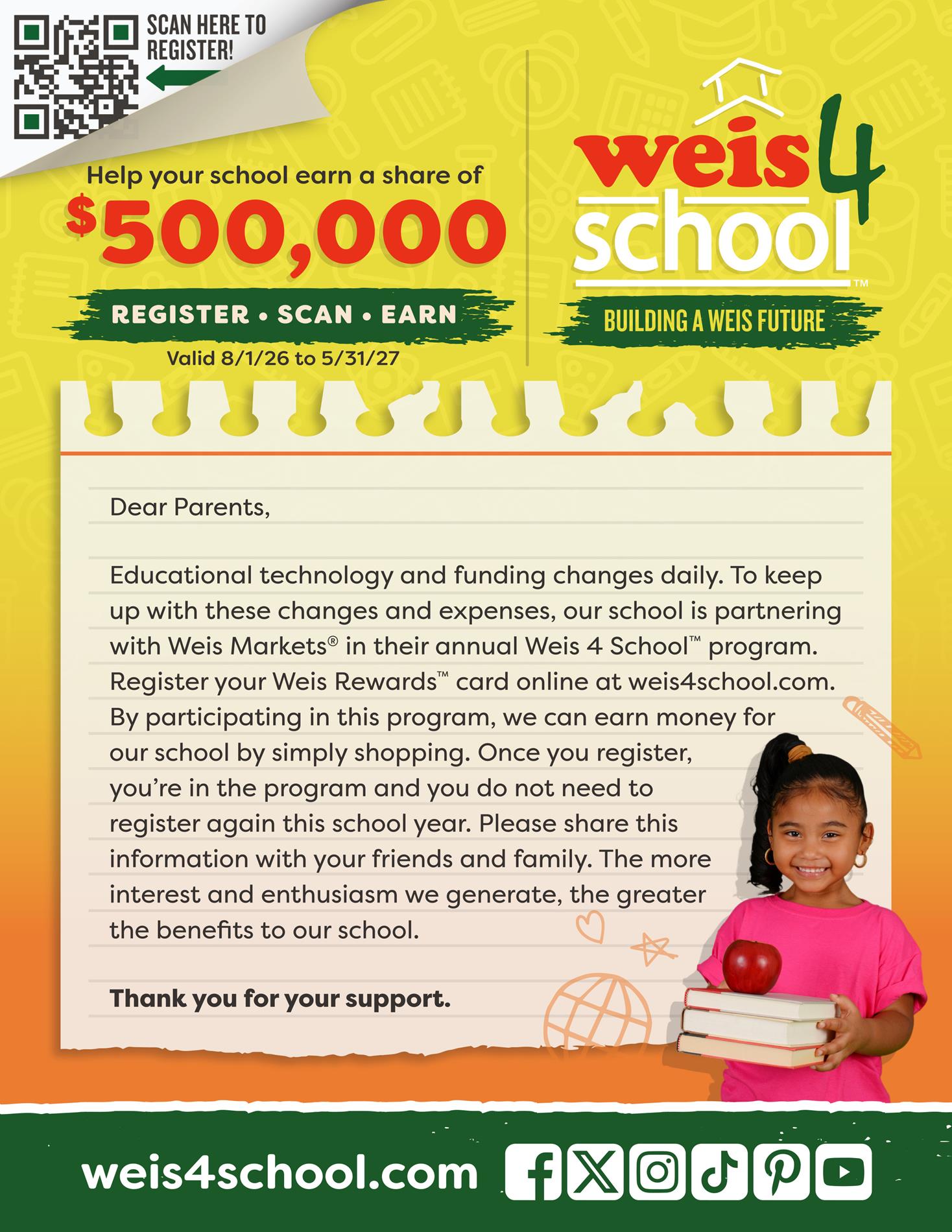 Weis Parent Letter Weis Parent Letter
