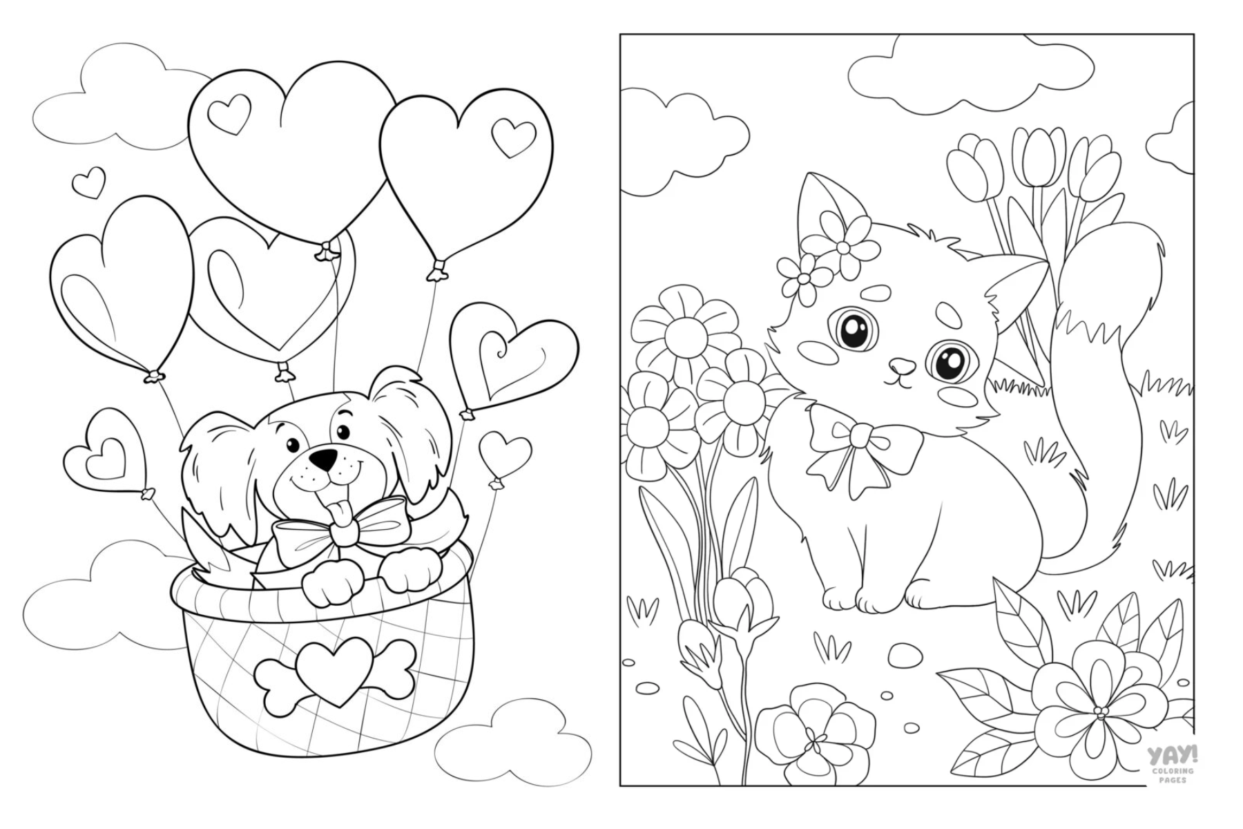 Dog-cat coloring page