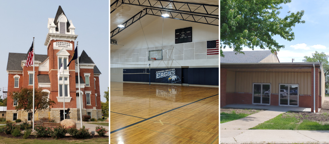 building, inside gym, outside gym