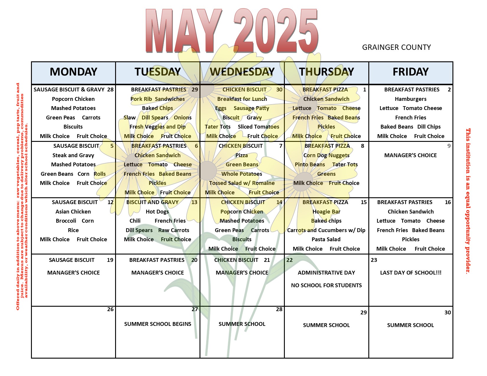 Lunch Menu Lunch Menu
