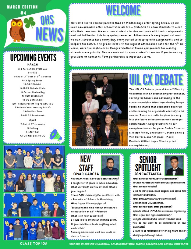 OHS March Newsletter