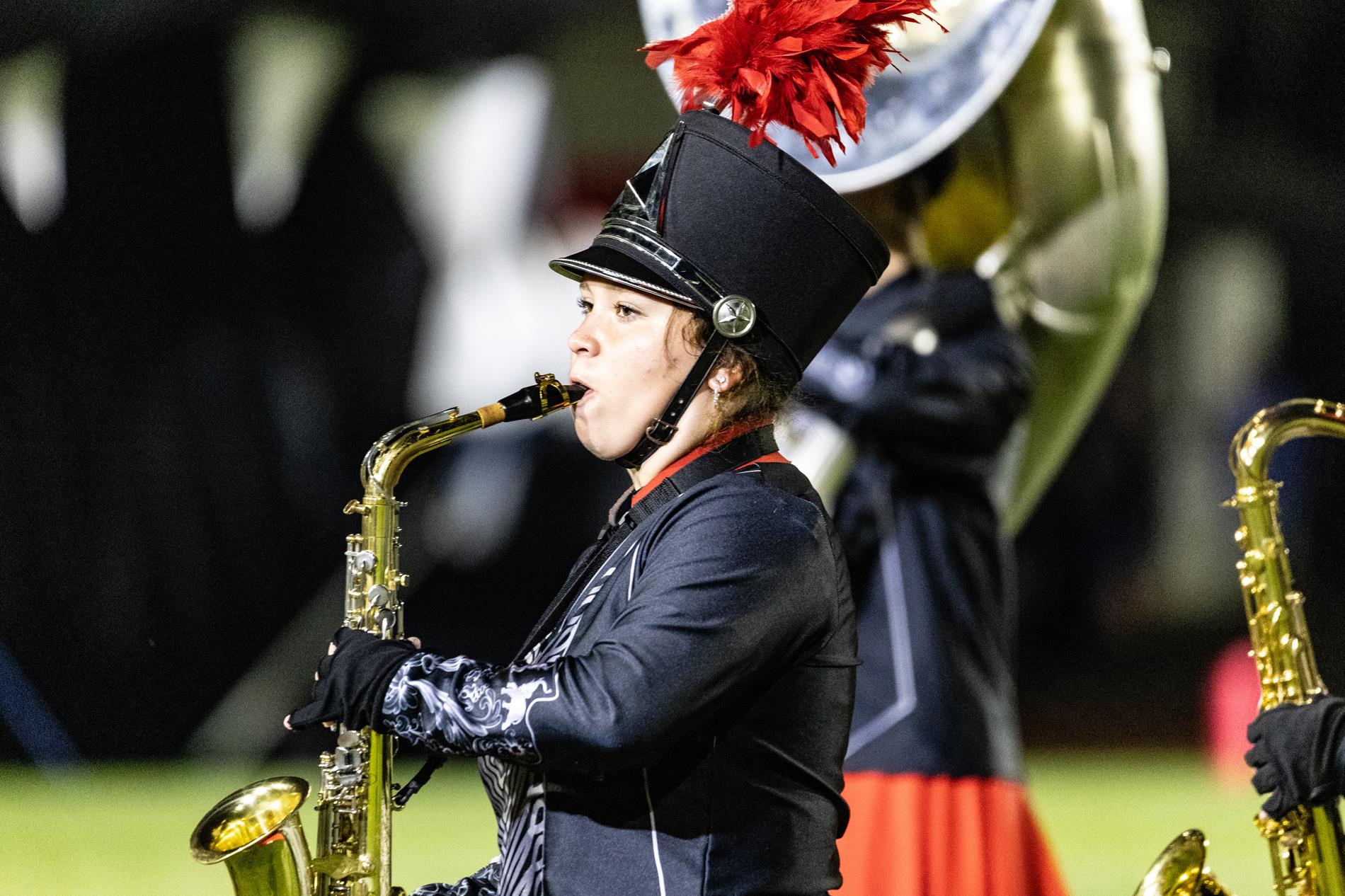 Ingram Tom Moore High School marching band performance in the Bandera game.