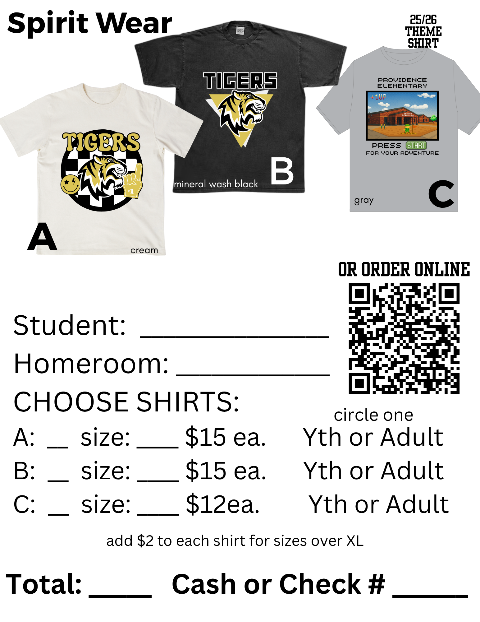 Spirit Wear Tshirt Flyer