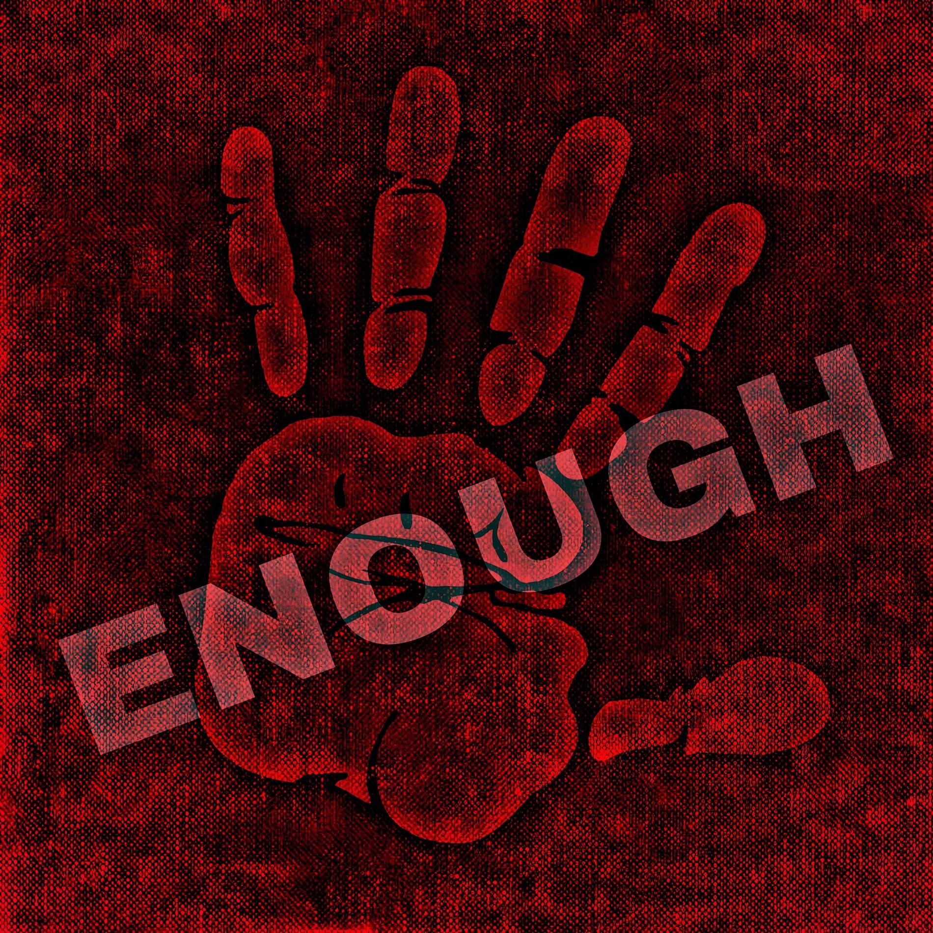 hand saying enough