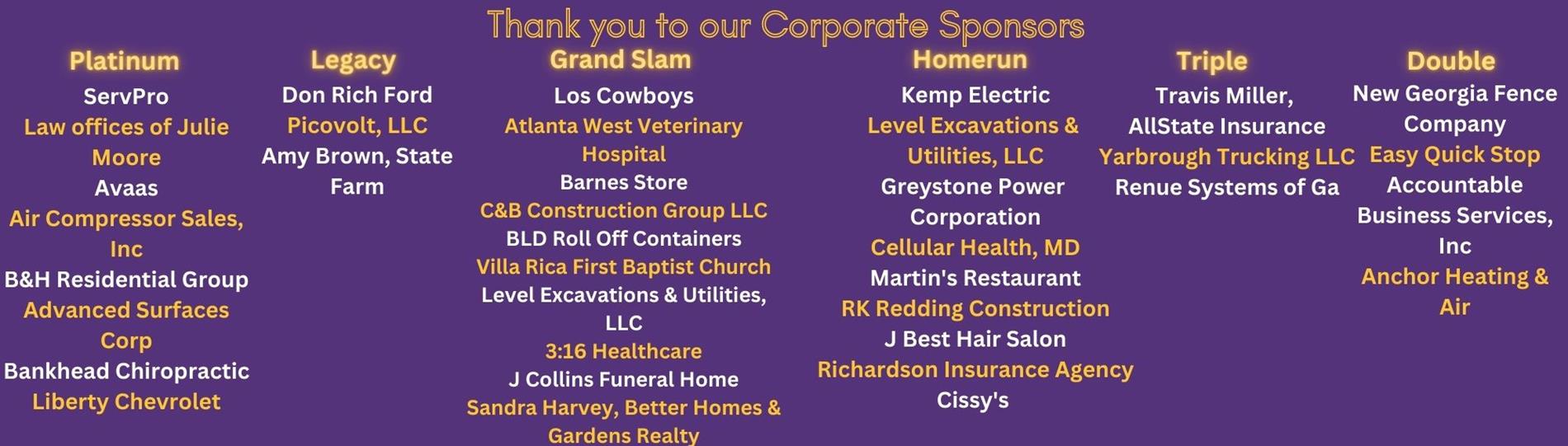 corporate sponsors