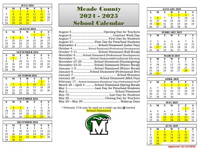 Meade County School 2024-2025 Calendar