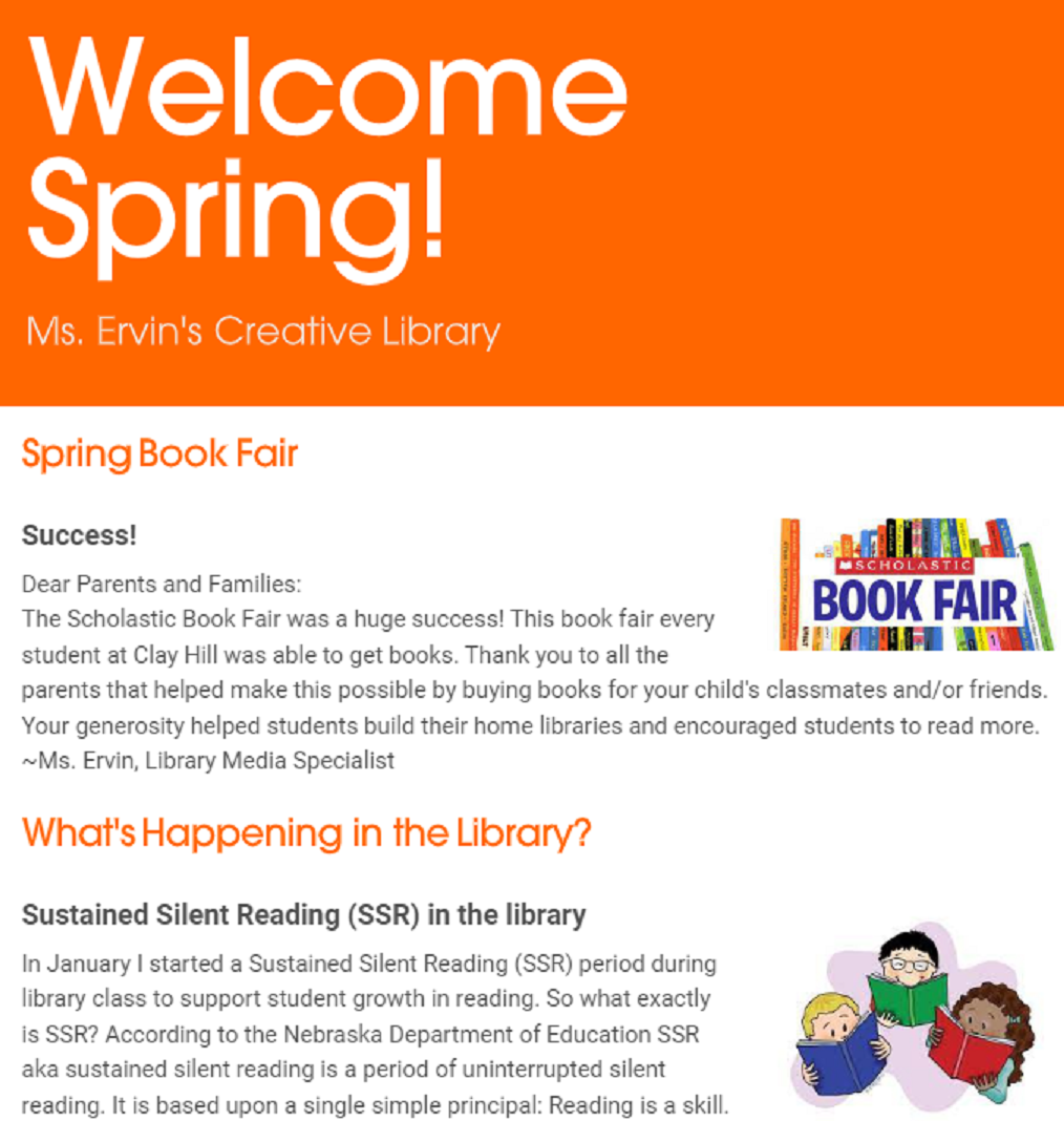 Spring Library Newsletter