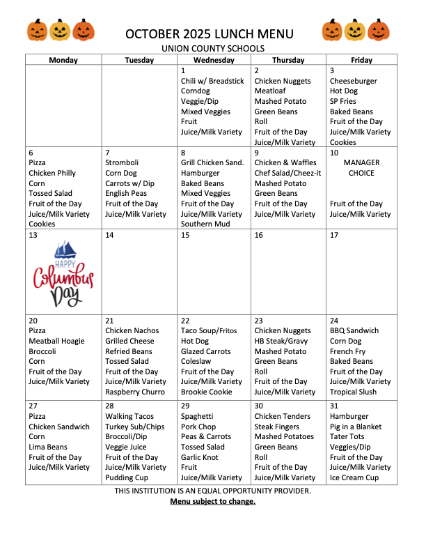 Lunch Menu