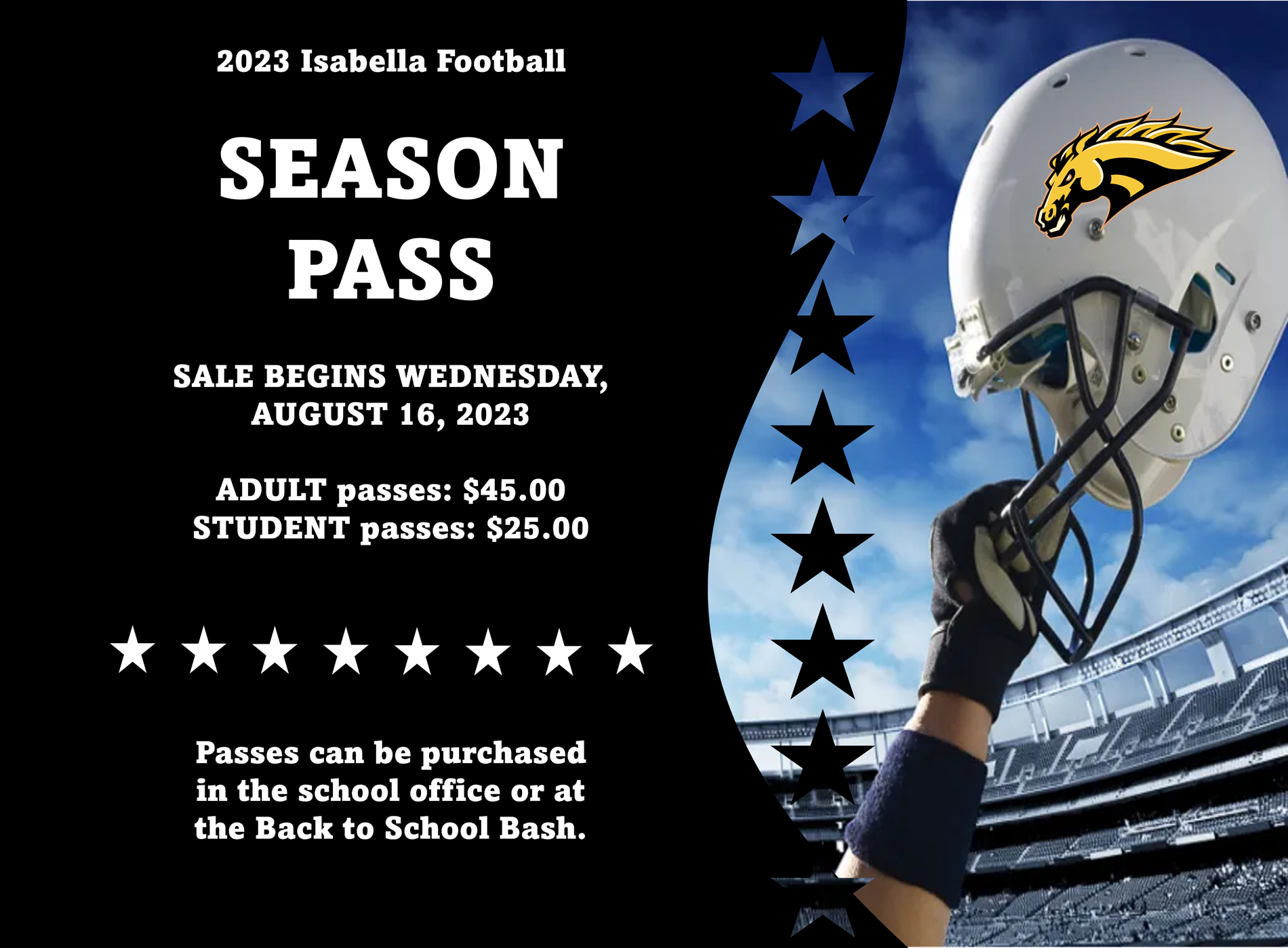 2023 IHS Varsity Football Season Passes are On Sale!
