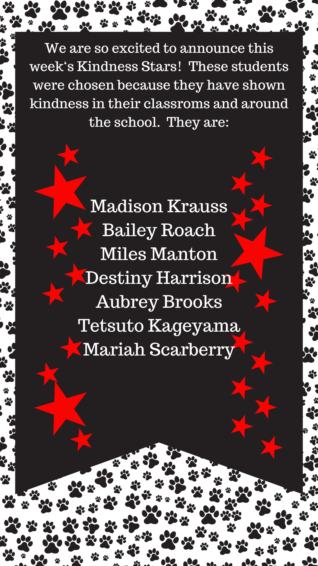Kindness Stars of the Week