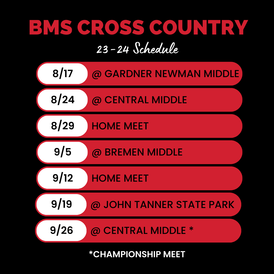2023 Cross Country Schedule