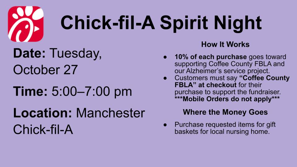 Chick-fil-A Spirit Night