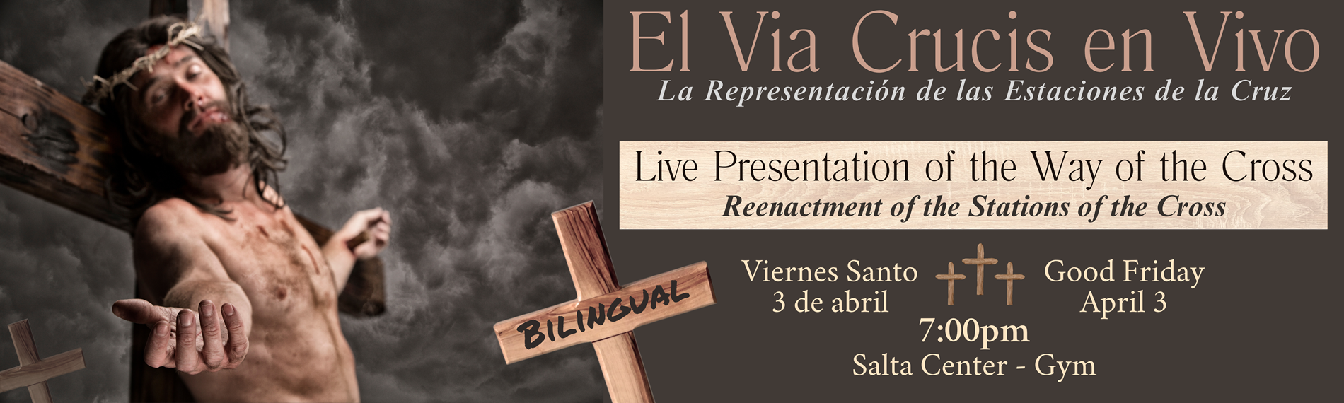 El Via Crucis en Vivo April 3 2026 7pm in the Gym