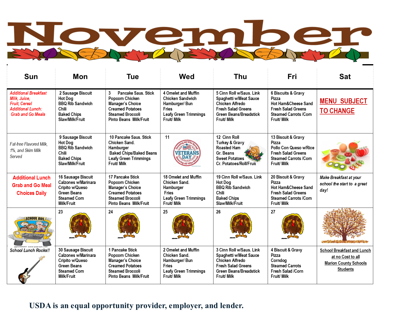 Lunch Menu