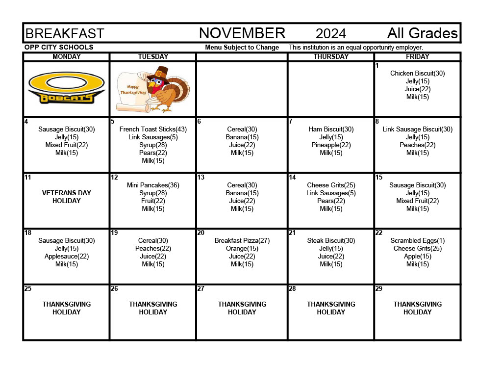 Breakfast - Nov. 2024