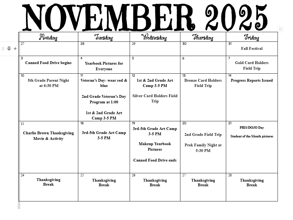 nov. 2025 Calendar
