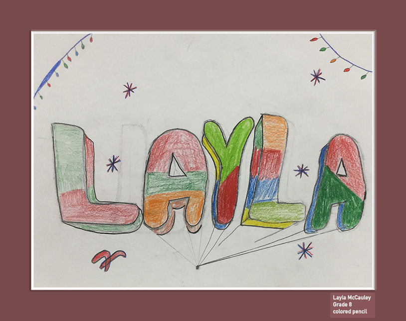 Layla McCauley colored pencil drawing