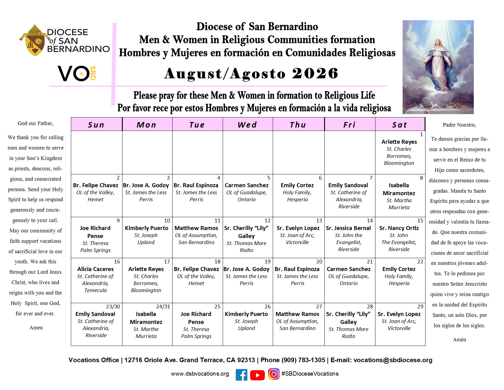Vocations Calendar