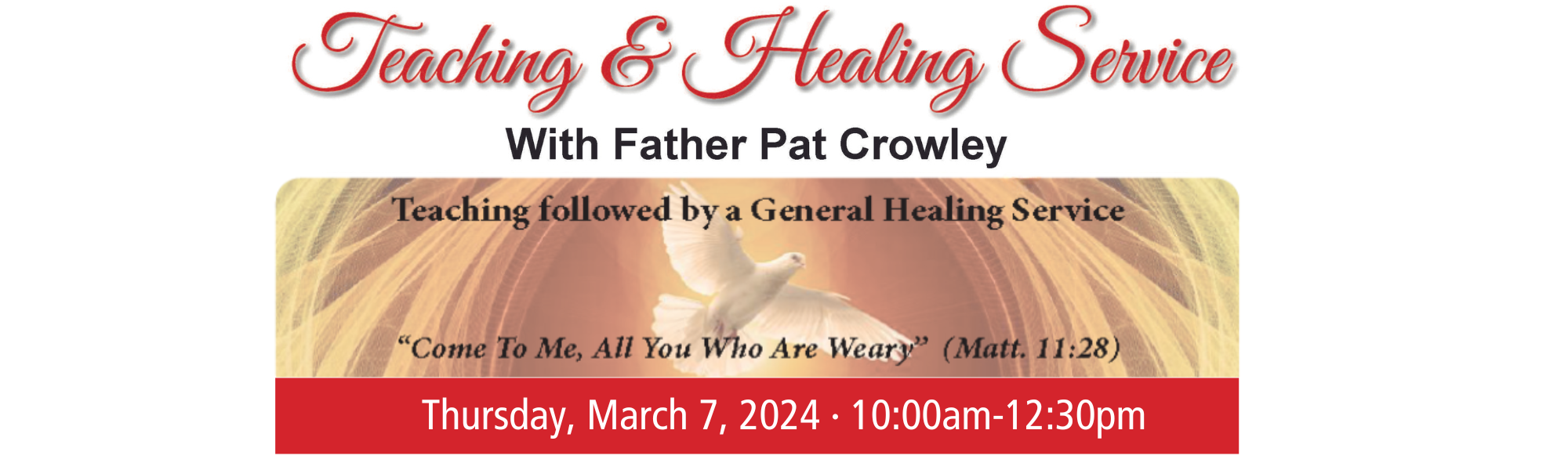 Healing Service with Fr. Crowley Th March 7 2024 10am