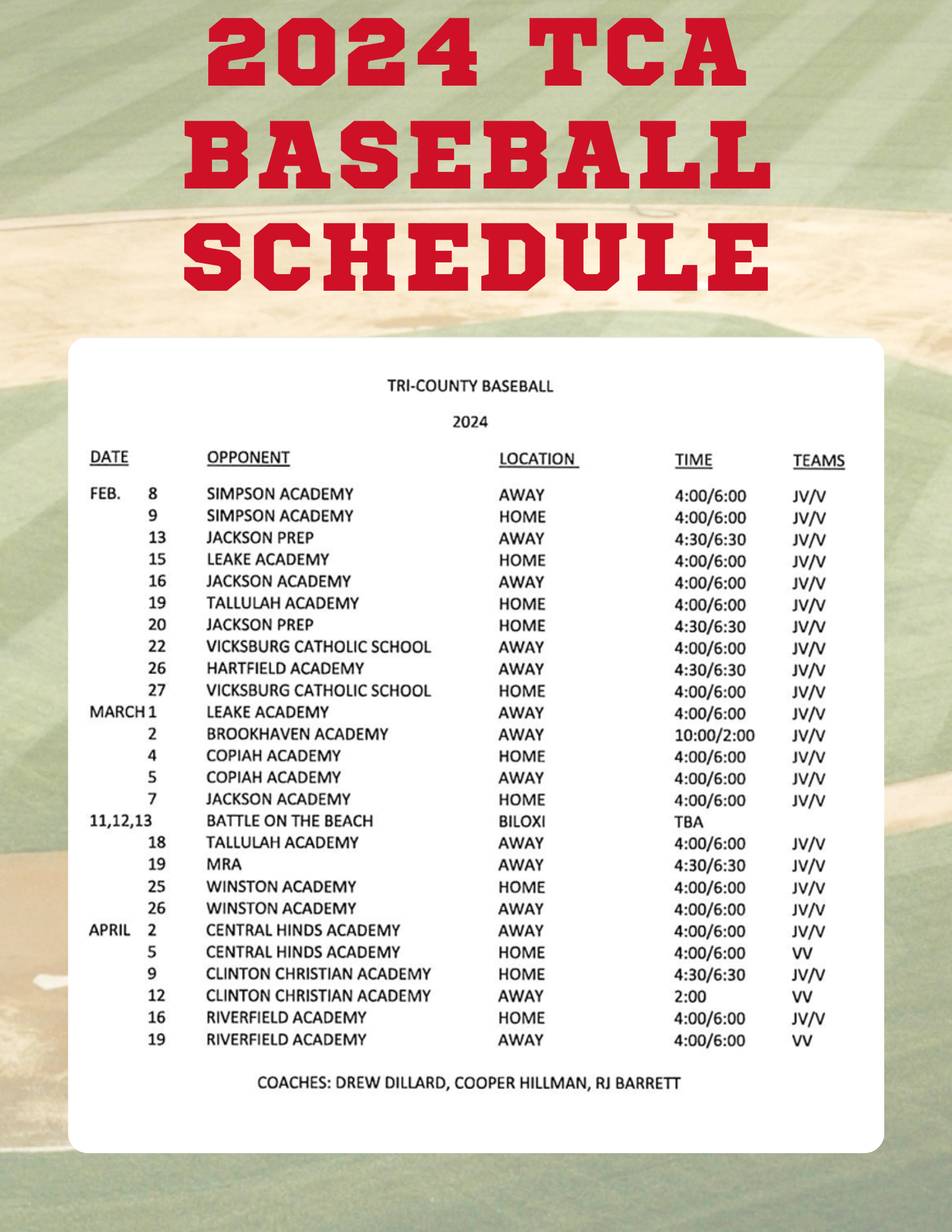2024 Baseball schedule