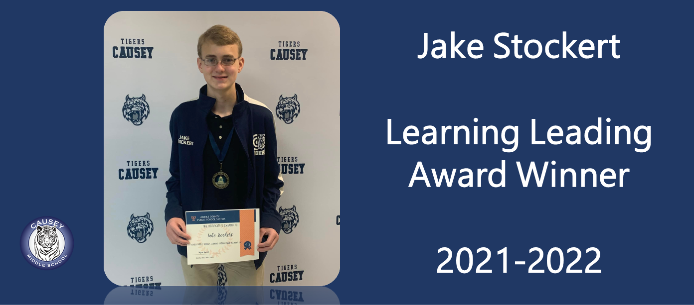 Jake Stockert Learning Leading Award Winner 2022
