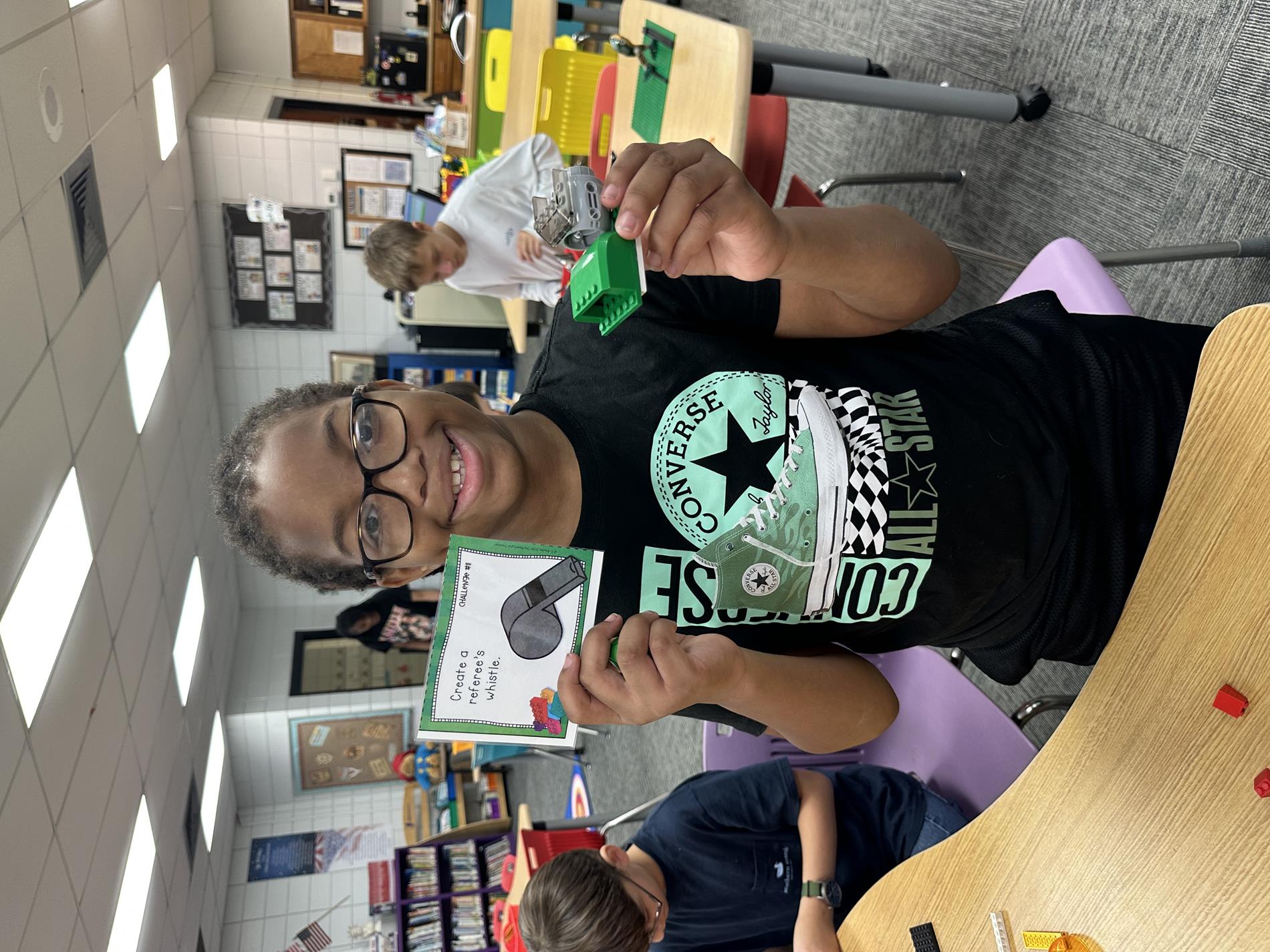 Student created a whistle.
