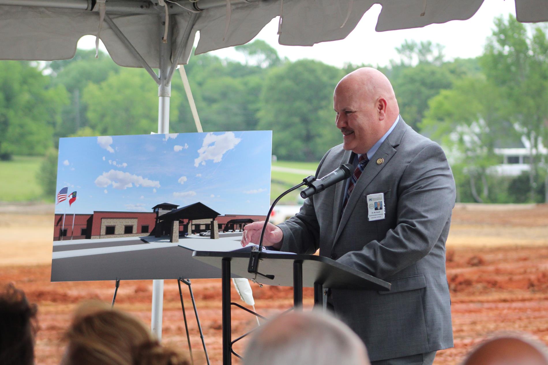 Dr. Mark Scott, Superintendent of Schools, speaks at the Groundbreaking Ceremony on 4.26.2023.