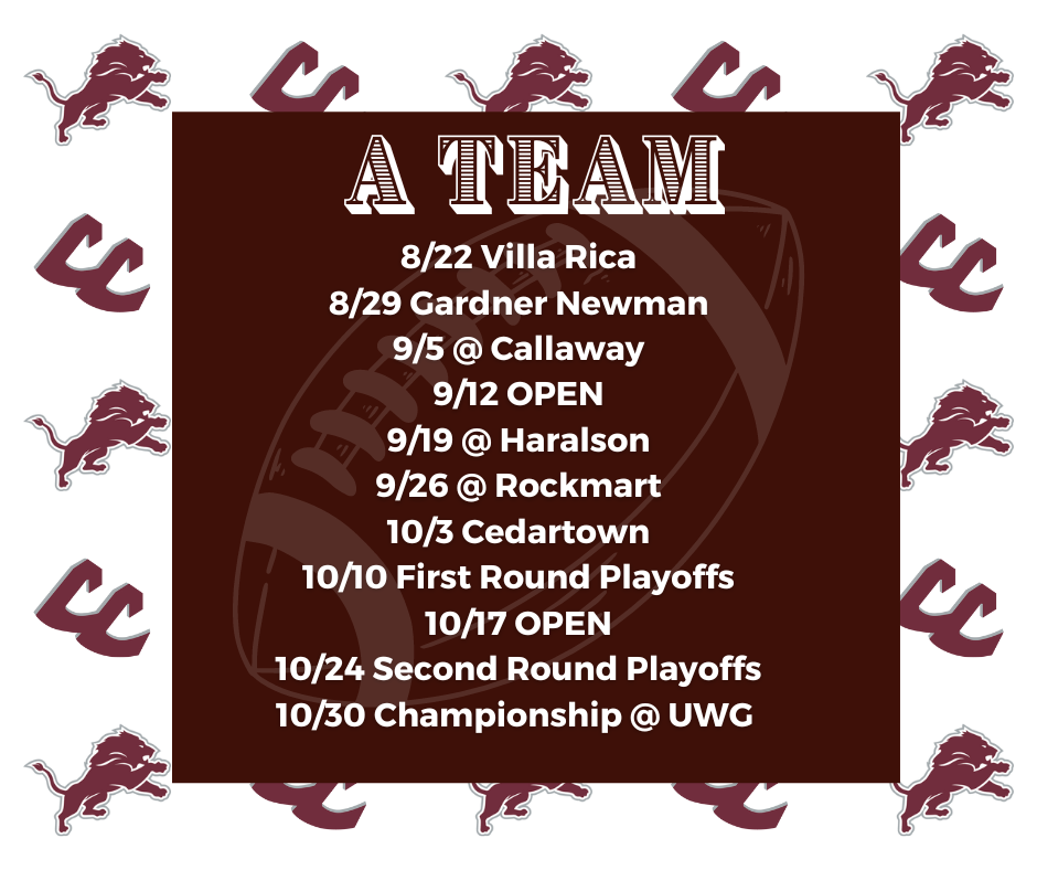 a team. football schedule