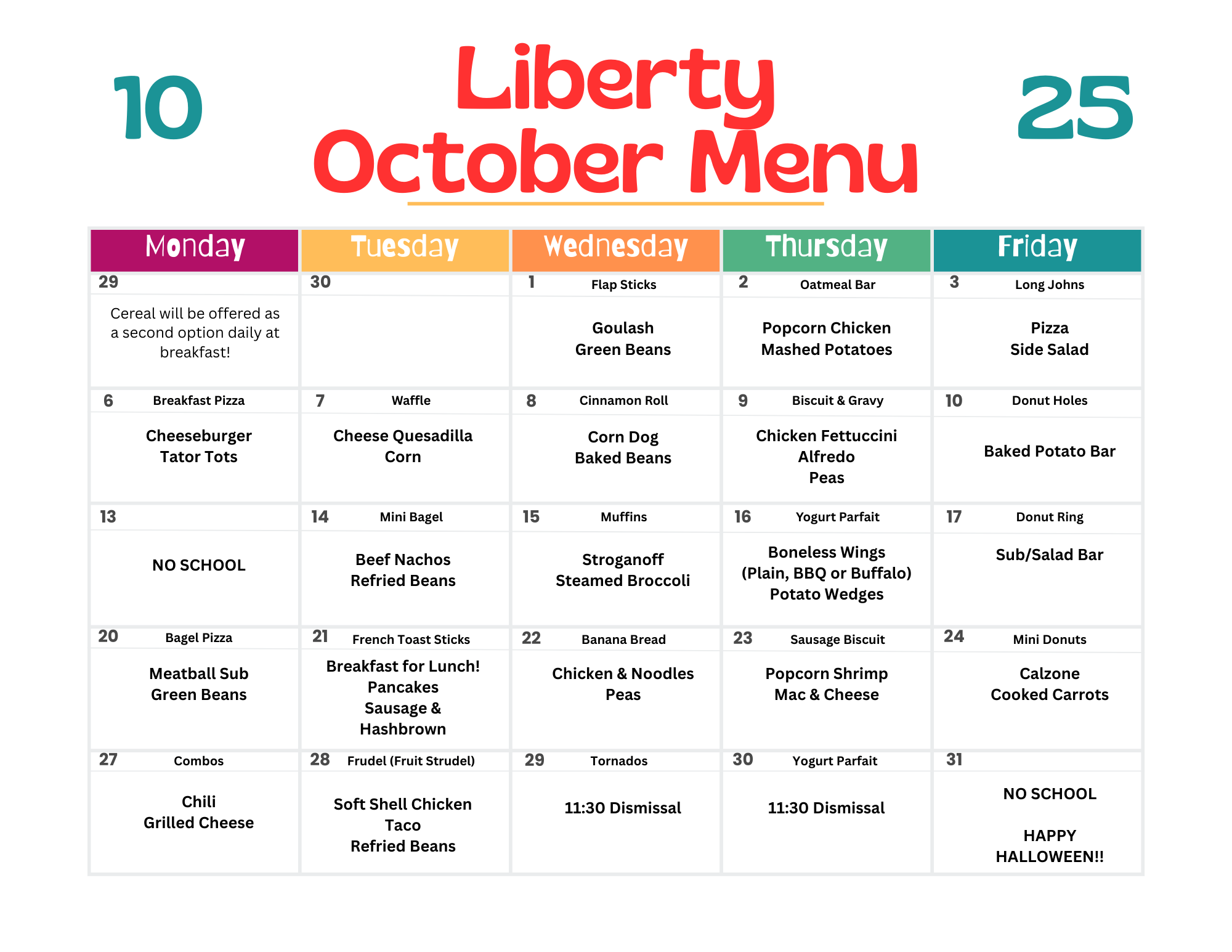 October 25 Lunch