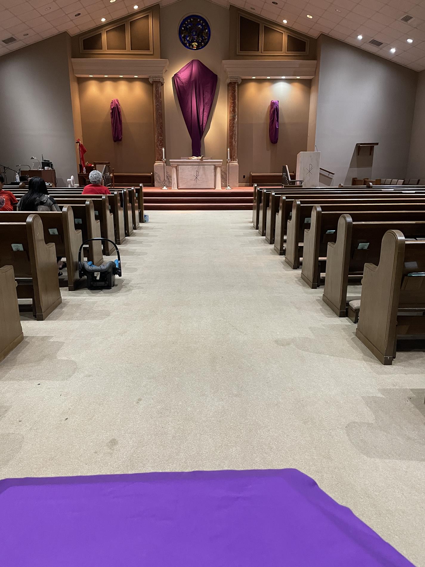 The altar is stripped