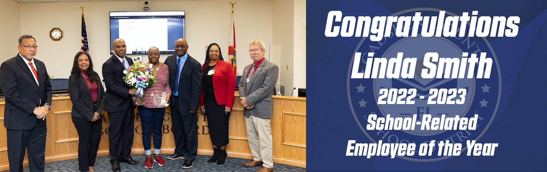 Congratulations to the School-Related Employee of the Year: Linda Smith
