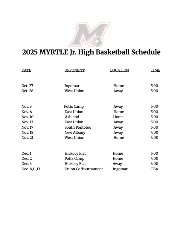 Myrtle JH Basketball