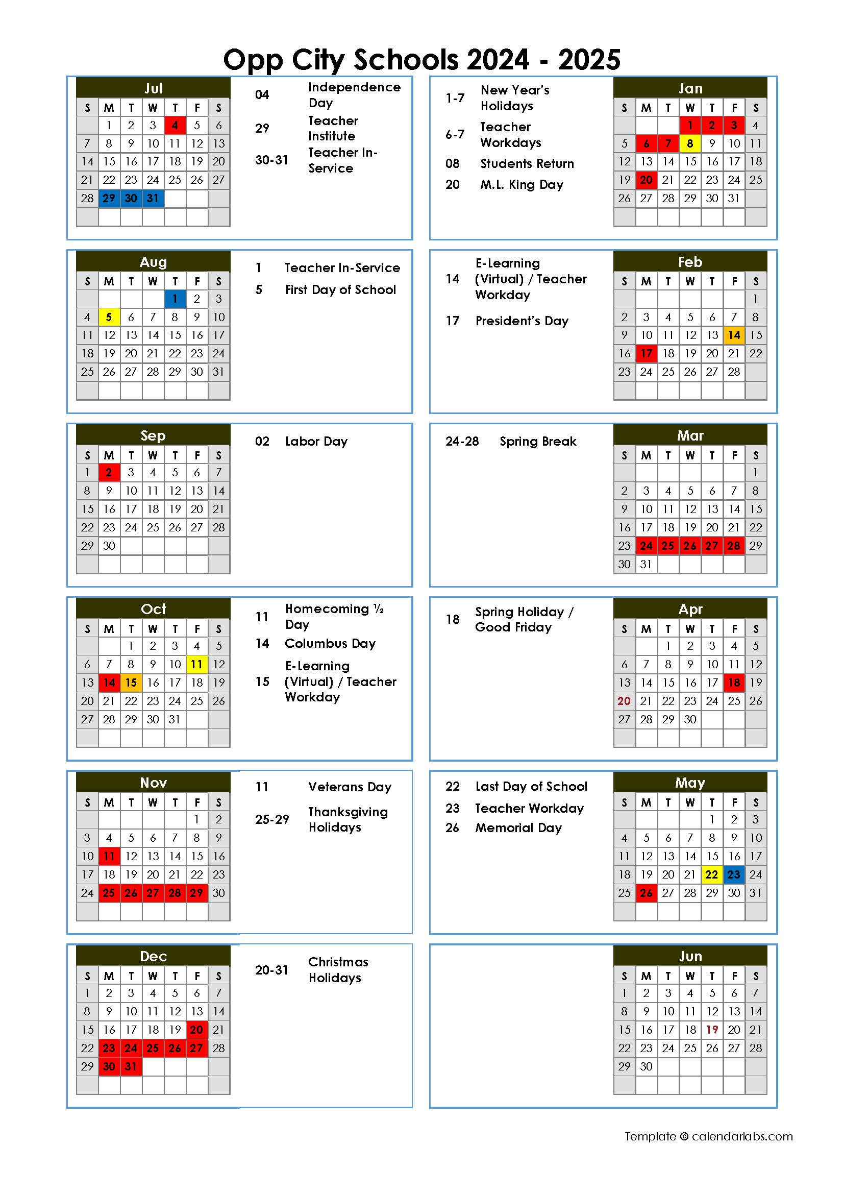 24-25 District Calendar