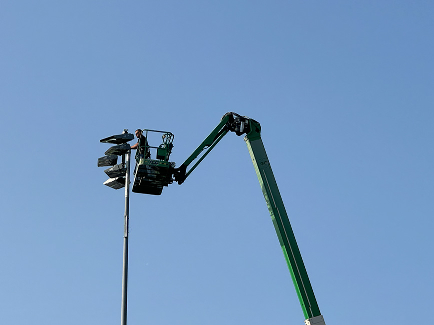 installing the first new lights