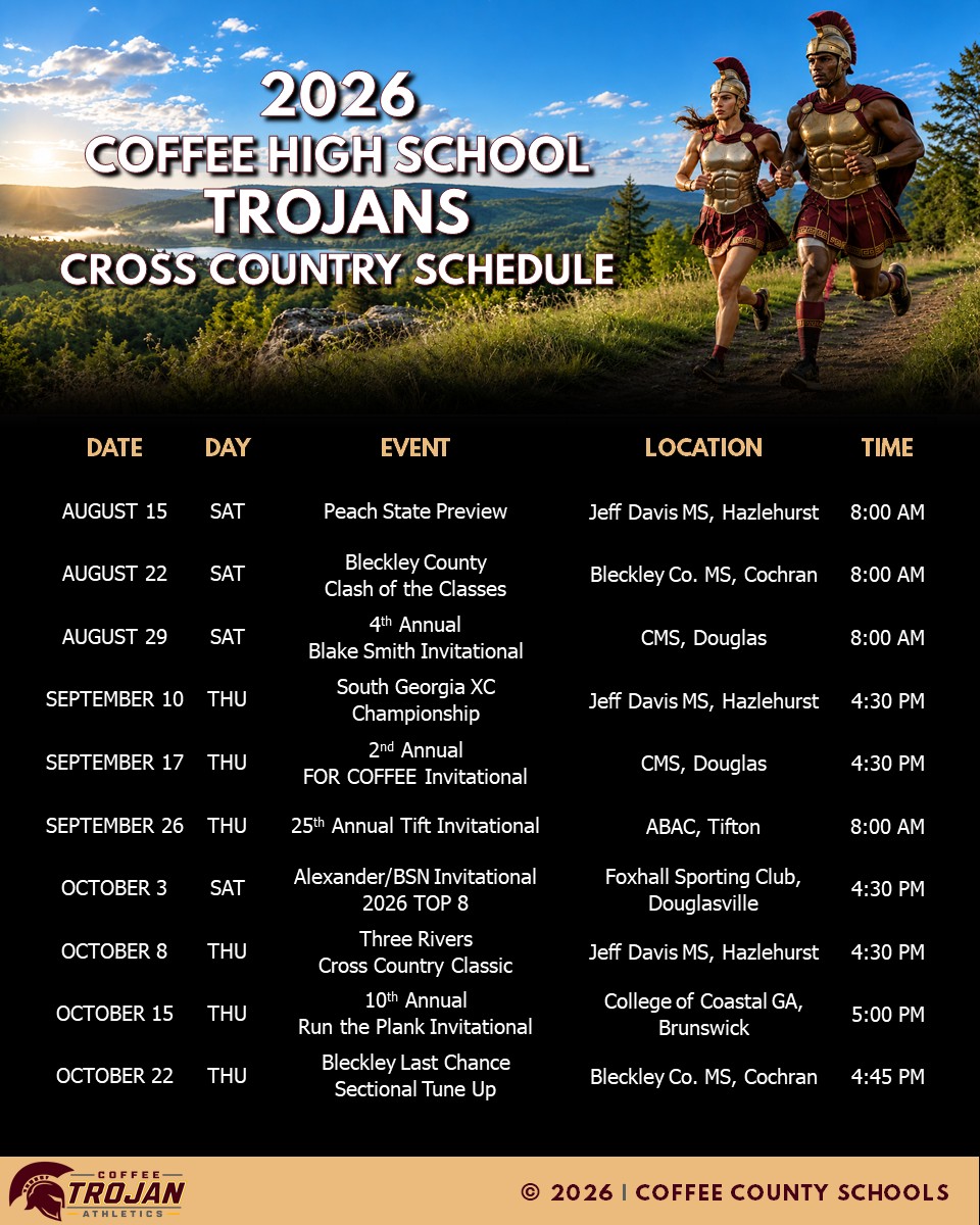 2026 Coffee High School Cross Country Schedule
