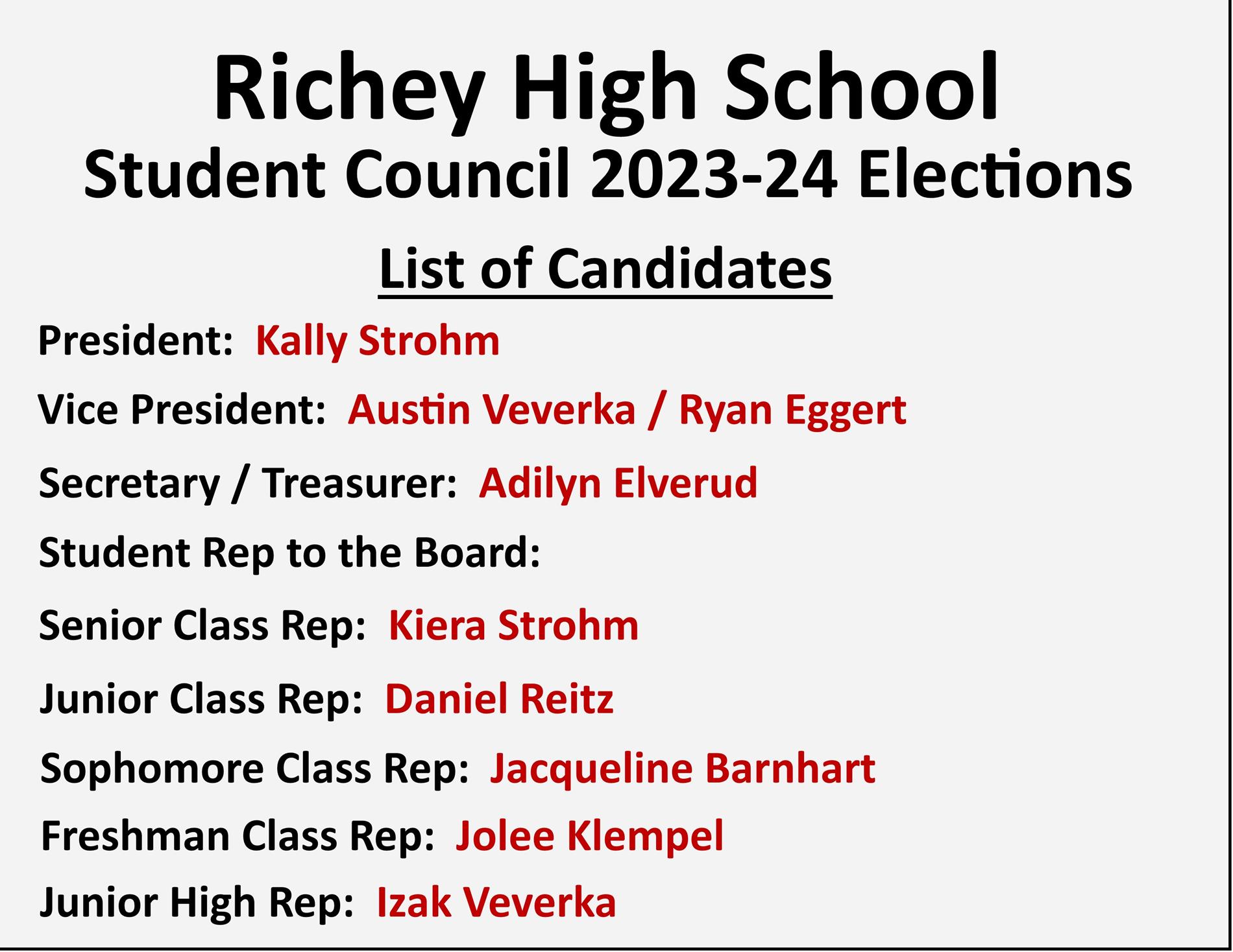 2023-24 Student Council Elections