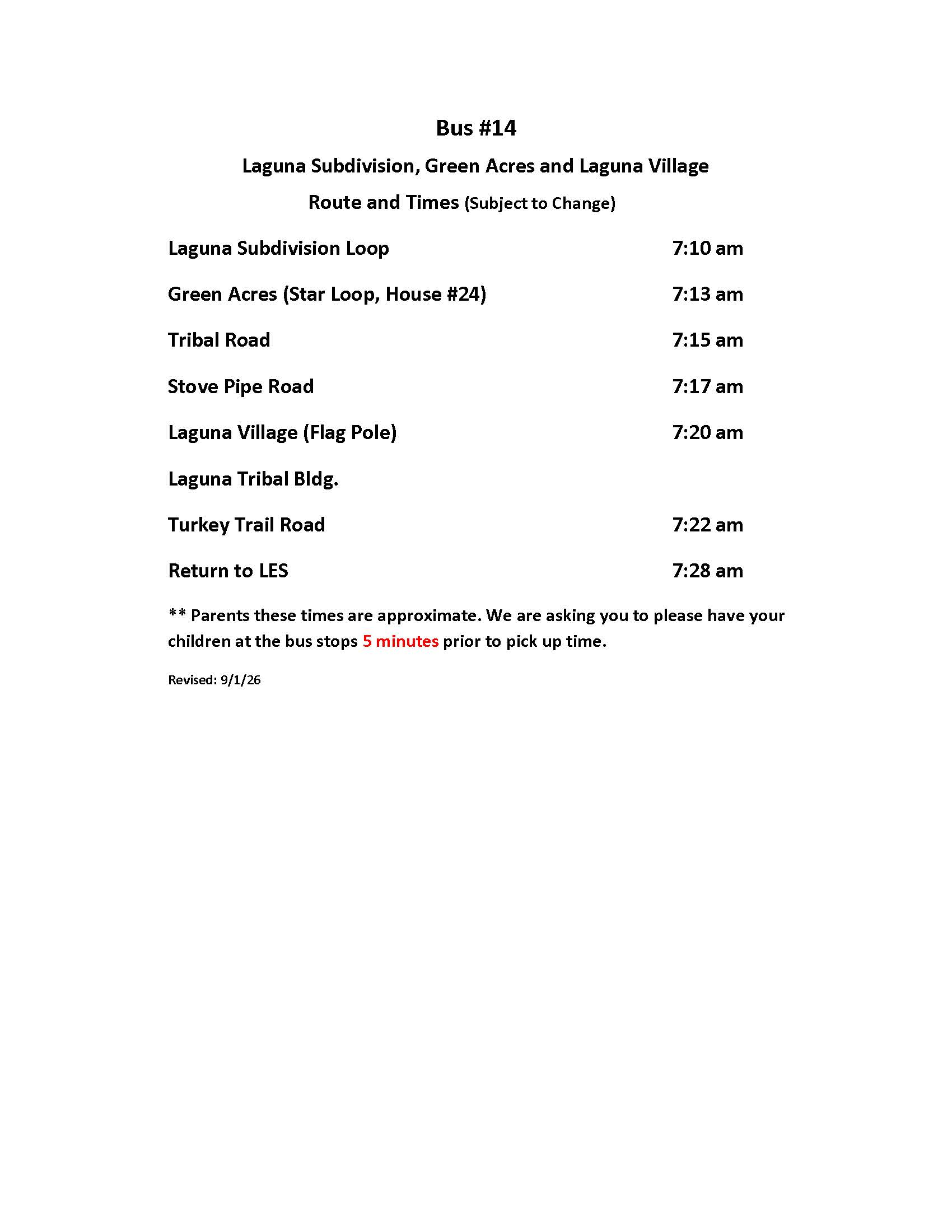 Bus Routes 14