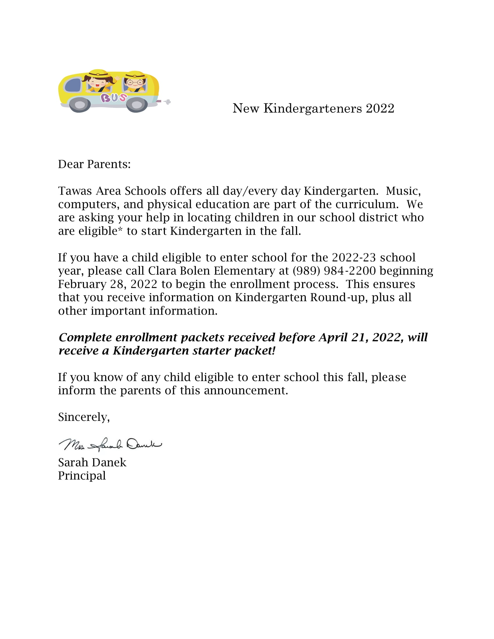 Kindergarten Letter