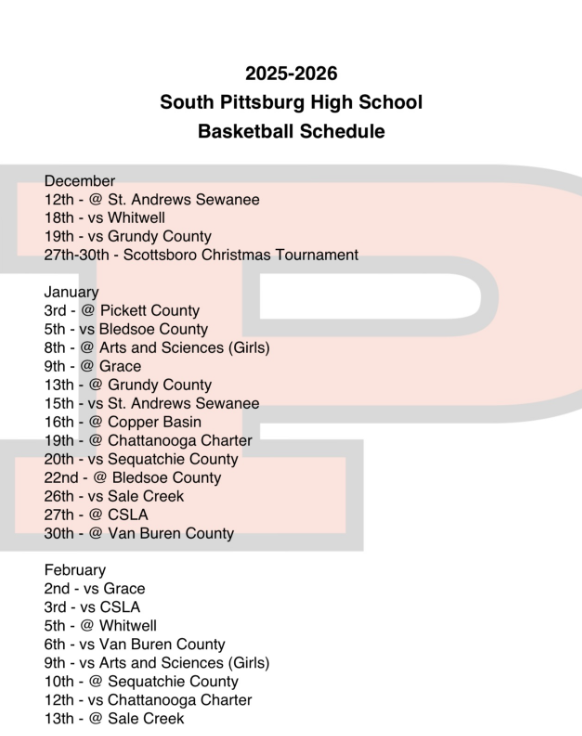 Basketball schedule